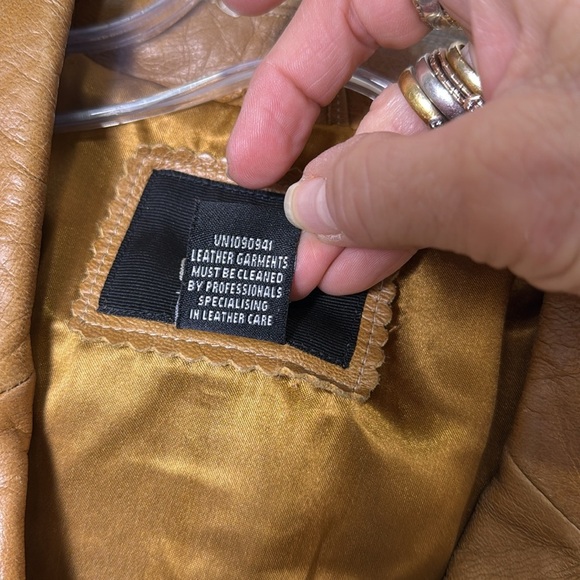 Mossimo Vintage Tan Leather Blazer Jacket Size M - Picture 13 of 13